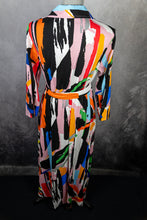 Load image into Gallery viewer, Abstract Print Belted Maxi Dress