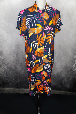 Palm Print Shirt Dress