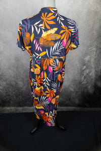 Palm Print Shirt Dress