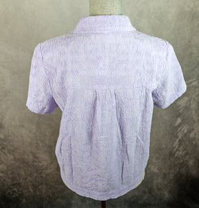 Embroidered Button Top