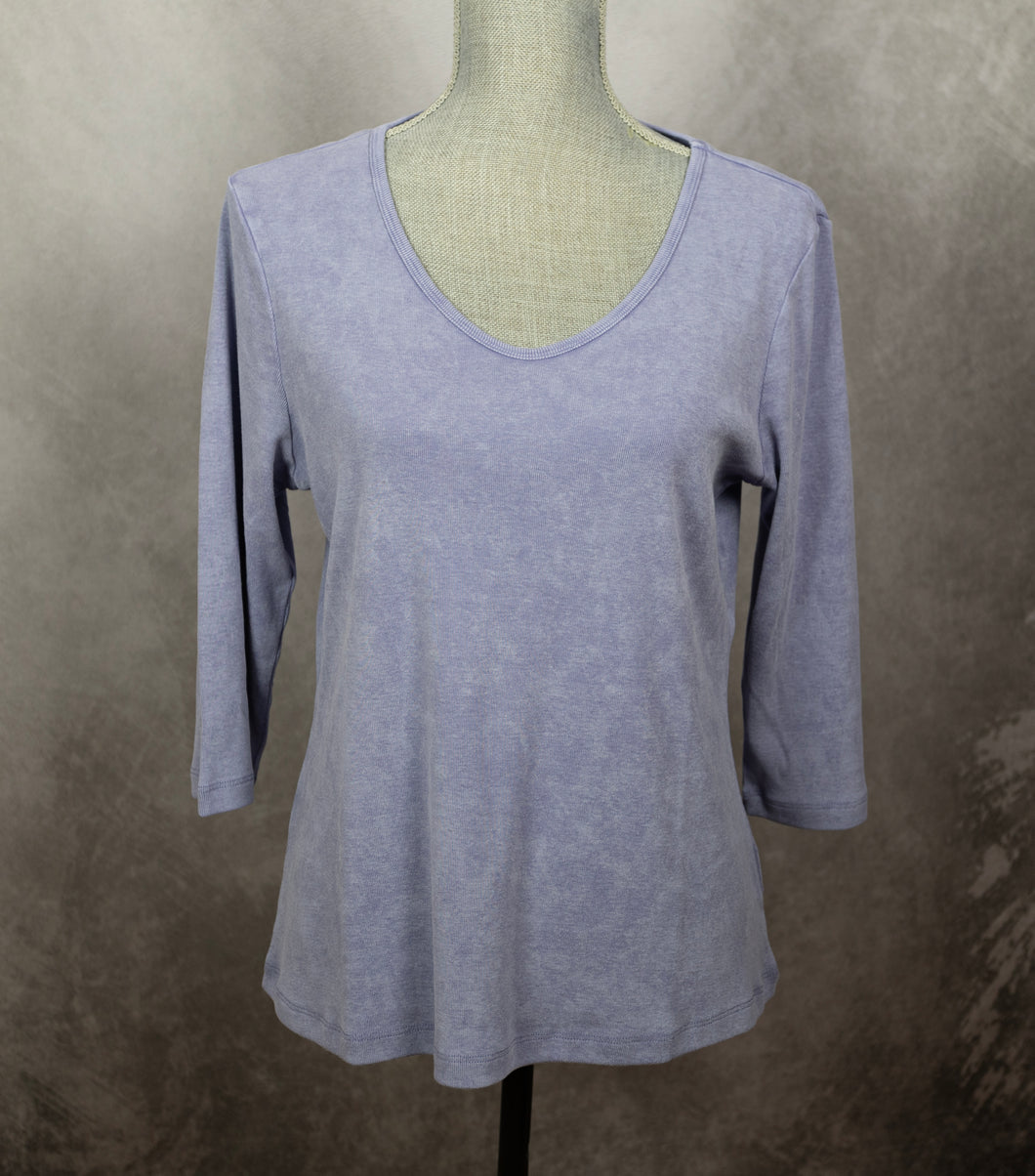 Ribbed Knit Cotton Tee