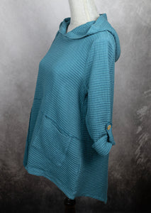 Feather Waffle Hooded Pullover