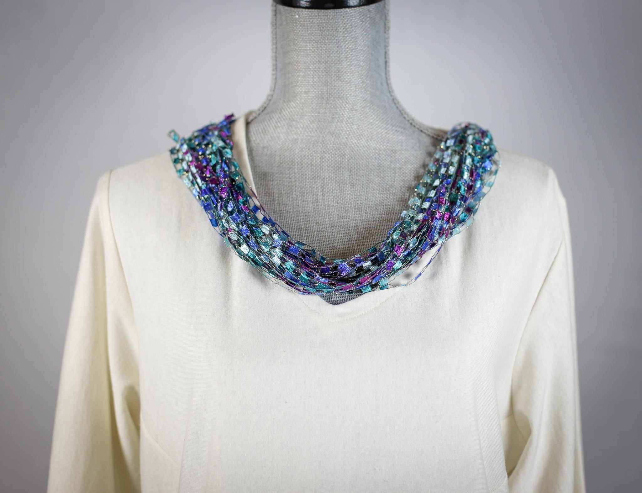 Traditional Ribbon Scarf Necklace Priscilla in Ojai